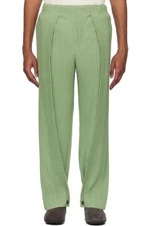 Issey Miyake Green Pleats Bottoms 1 Trousers