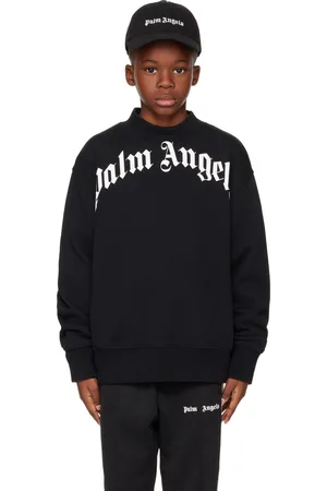 Palm Angels Kids Black Classic Curved Logo Sweatshirt