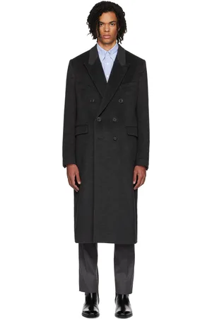 LARDINI Black Virgin Wool & Alpaca Coat