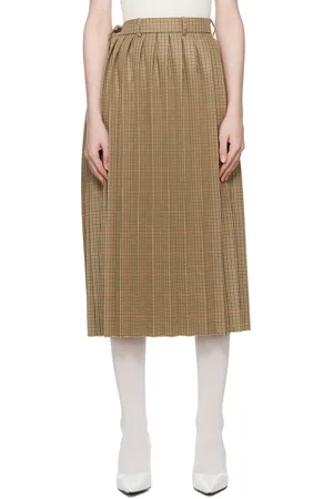 Marie Adam-Leenaerdt Beige Pleated Midi Skirt