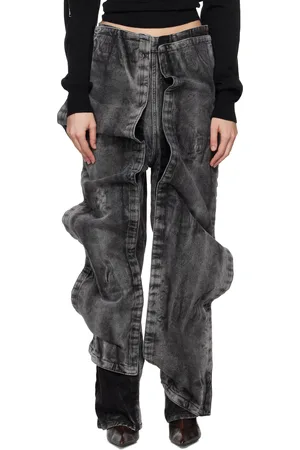 Y / PROJECT Black Velcro Panel Jeans