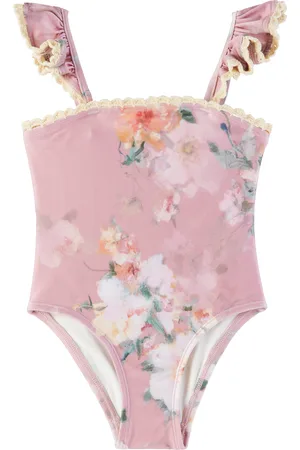 ZIMMERMANN Kids Pink Everley Frill Swimsuit