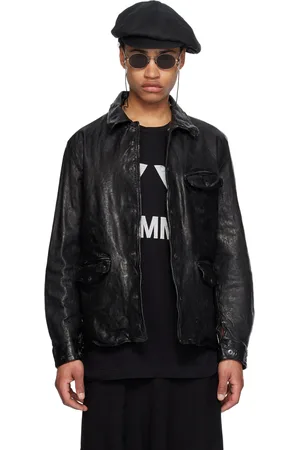 YOHJI YAMAMOTO Black Waxed Leather Jacket