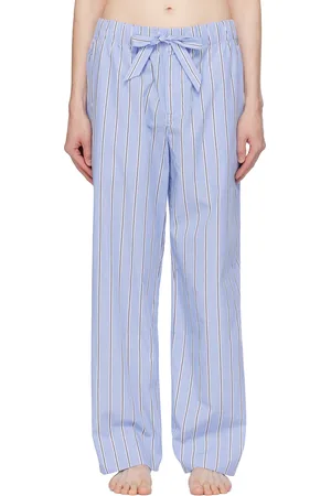 Tekla Blue Poplin Pyjama Pants