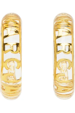 Marc Jacobs Transparent & Gold Monogram Hoop Earrings