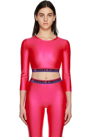 VERSACE Pink Shiny Long Sleeve T-Shirt