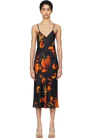 Silk Laundry Black 90s Slip Midi Dress