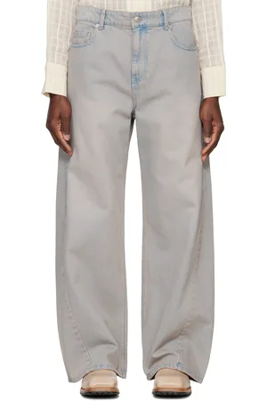 SYSTEM Beige Twisted Side Seam Denim Jeans