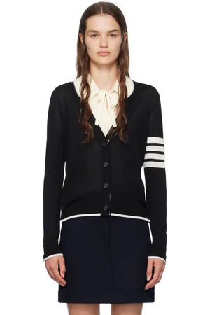Thom Browne Black 4-Bar Cardigan
