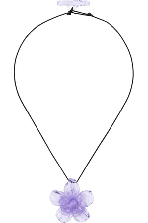 Levens Jewels Black & Purple Hibiscus Necklace