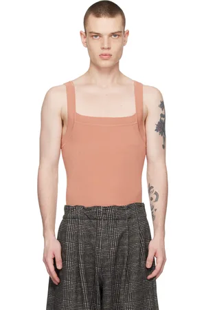 DRIES VAN NOTEN Pink Square Neck Tank Top