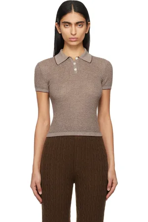 Guest In Residence Brown Shrunken Polo