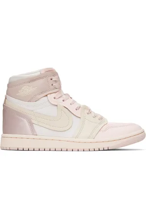 Nike Pink & Beige Air Jordan 1 High Method of Make Sneakers