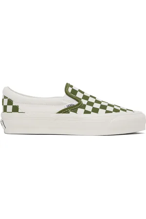 Vans Green Classic Slip-On Checkerboard Sneakers