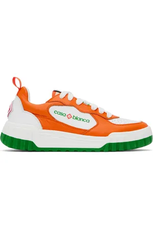 Casablanca White & Orange Court Sneakers
