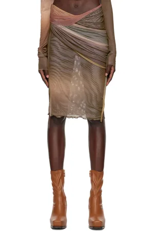 Jade Cropper Brown Draped Midi Skirt