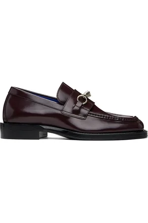 Burberry Purple Leather Barbed Loafers