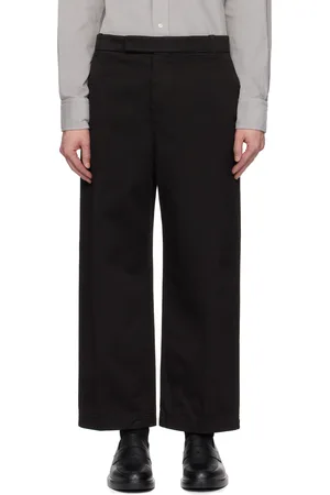Thom Browne Black Cotton Twill Utility Trousers