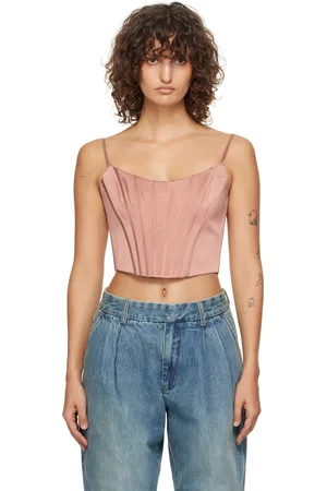 ZIMMERMANN Pink Silk Corset Top