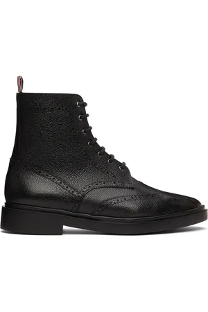 Thom Browne Black Classic Wingtip Boot