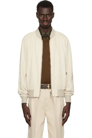 Tom Ford Beige Fluid Gabardine Bomber Jacket