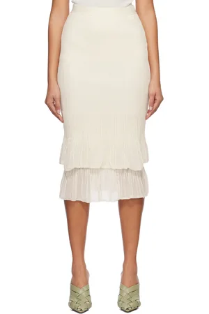 Bottega Veneta Off-White Light Midi Skirt