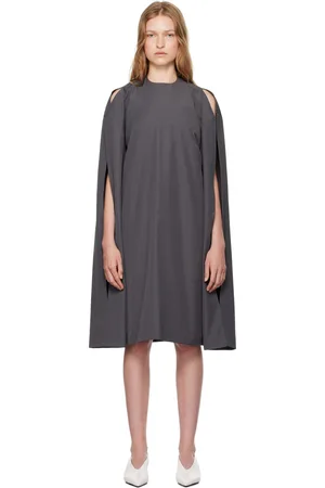 LII SSENSE Exclusive Gray Open Sleeve Midi Dress