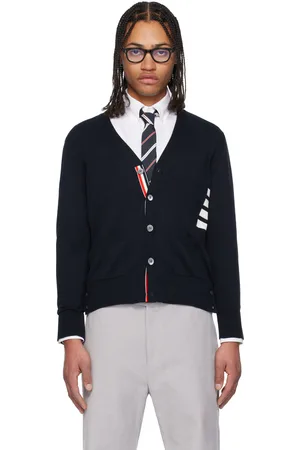 Thom Browne Navy Relaxed Fit 4-Bar Cardigan