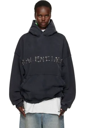 Balenciaga Black Safety Pin Logo Hoodie
