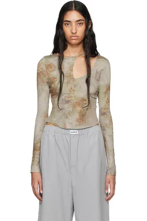 Andersson Bell Green Willow Cutout Long Sleeve T-Shirt