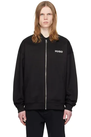 HUGO BOSS Black Embroidered Bomber Jacket