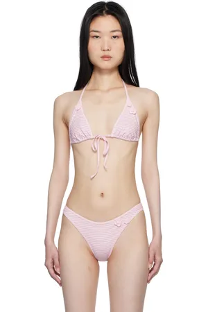 Frankies Bikinis Pink Paradise Micro Halter Bikini Top