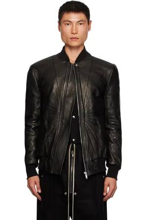 Rick Owens Black Classic Flight Leather Jacket