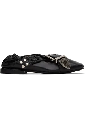TOGA PULLA Black Studded Ballerina Flats