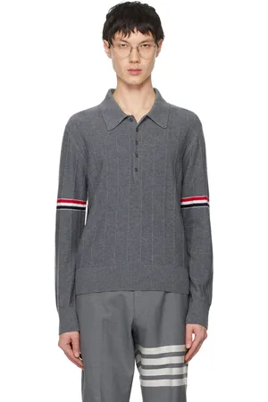 Thom Browne Gray Pinched Seam Polo