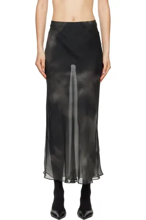 Silk Laundry Gray Bias-Cut Maxi Skirt