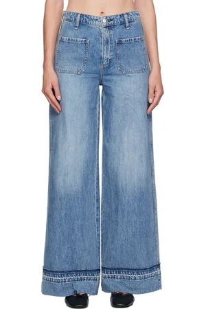 RAG&BONE Blue Marina Wide-Leg Jeans