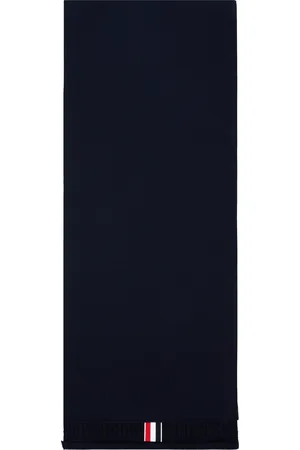 Thom Browne Navy Classic 4-Bar Loopback Scarf