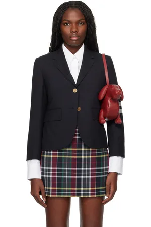 Thom Browne Navy High Armhole Wool 4-Bar Blazer