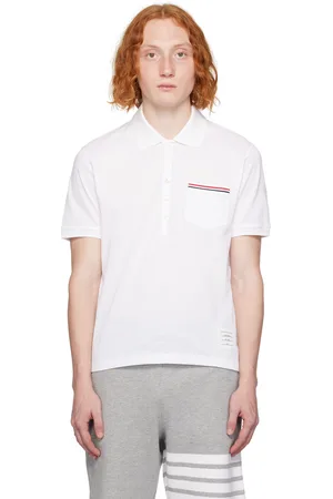 Thom Browne White Patch Pocket Polo