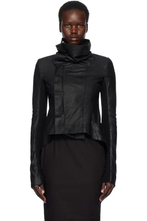 Rick Owens Black Hollywood Naska Biker Leather Jacket