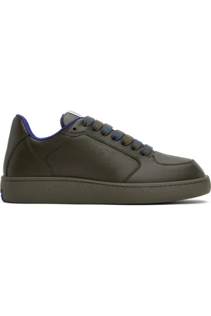 Burberry Khaki Leather Stock Sneakers