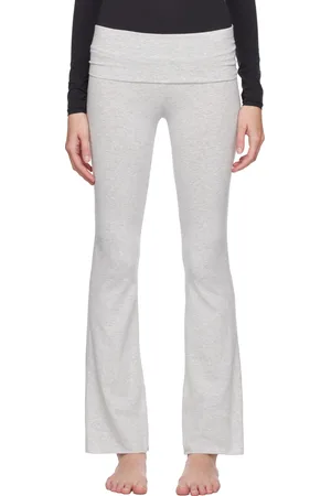 SKIMS Gray Cotton Jersey Foldover Lounge Pants
