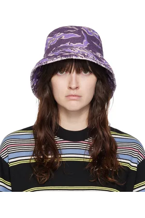 Acne Studios Purple Brimmo Flame Camo Bucket Hat
