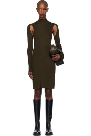 Helmut Lang Brown Air Turtleneck Midi Dress
