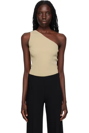 Totême Beige Single-Shoulder Tank Top