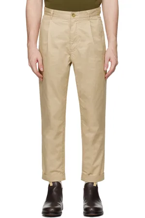 Beams Beige 1 Pleat Trousers