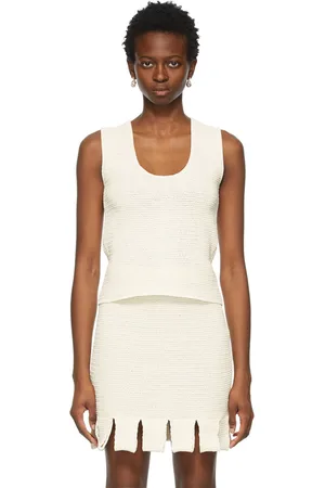 Bottega Veneta Beige Mesh Tank Top