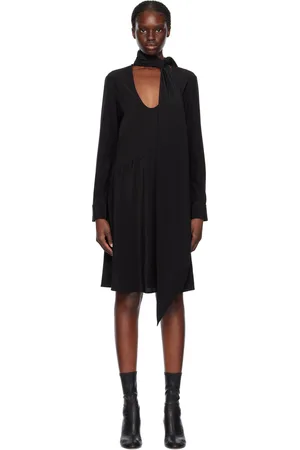 Helmut Lang Black Scarf Midi Dress
