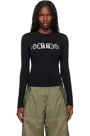 032c Black SOS Fitted Longsleeve T-shirt